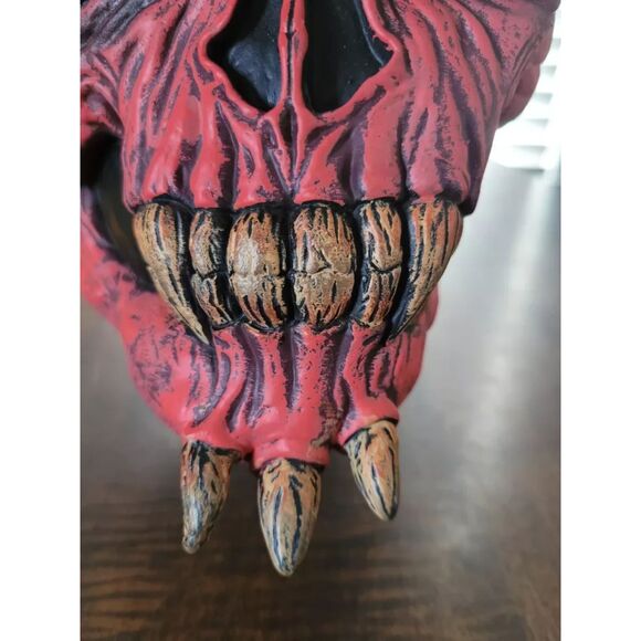 Easter Unlimited Red Demon Skeleton Scary Horned Rubber Mask/Black Hat - Picture 5 of 11